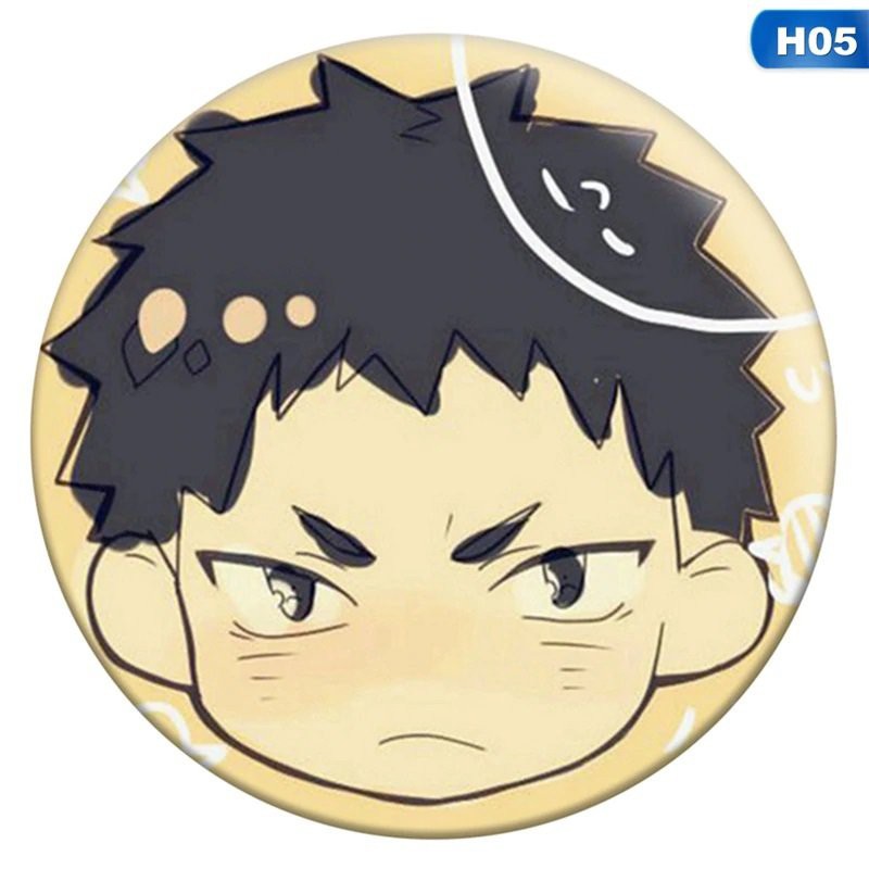 Huy hiệu cài áo in hình HAIKYUU VUA BÓNG CHUYỀN phụ kiện anime chibi xinh xắn