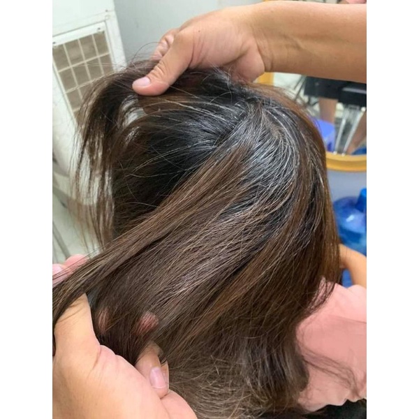 Nhuộm nâu ăn bạc cặp 500mlx2. ăn bạc mùi thơm không cần pha chế