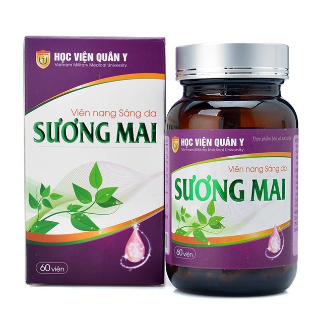 Sương Mai Học Viện Quân Y - Viên uống hỗ trợ đẹp da, sáng da (Hộp 60 viên) [Chính Hãng]