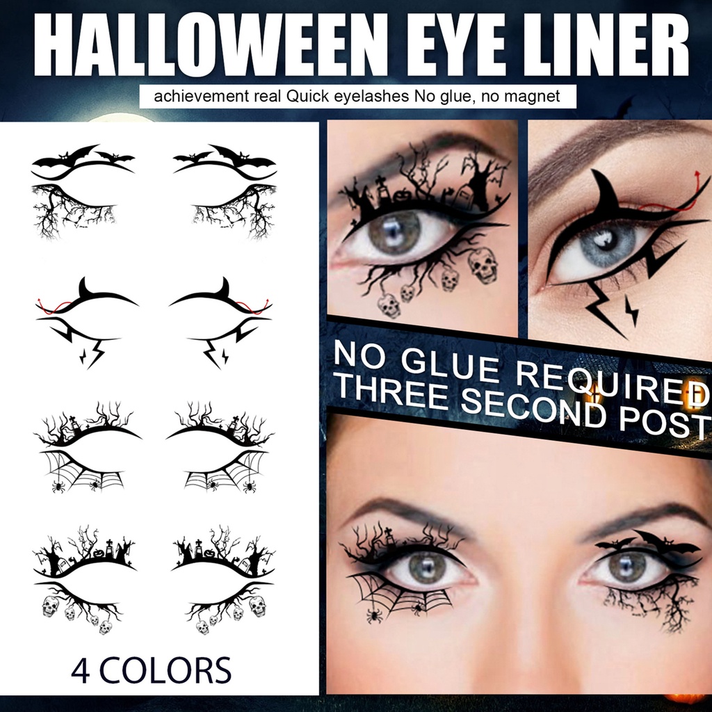 Miếng Dán Phấn Mắt Bằng Nhựa Phong Cách Kinh Dị Thời Trang Dùng Một Lần Cho Halloween