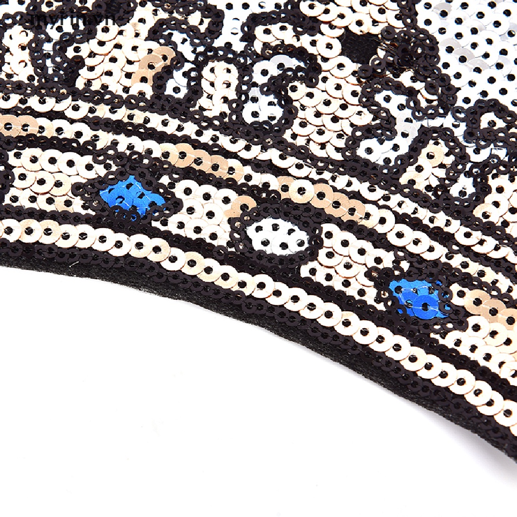 Miếng Dán Ủi Quần Áo Hình Vương Miện Lớn Đính Kim Sa Lấp Lánh