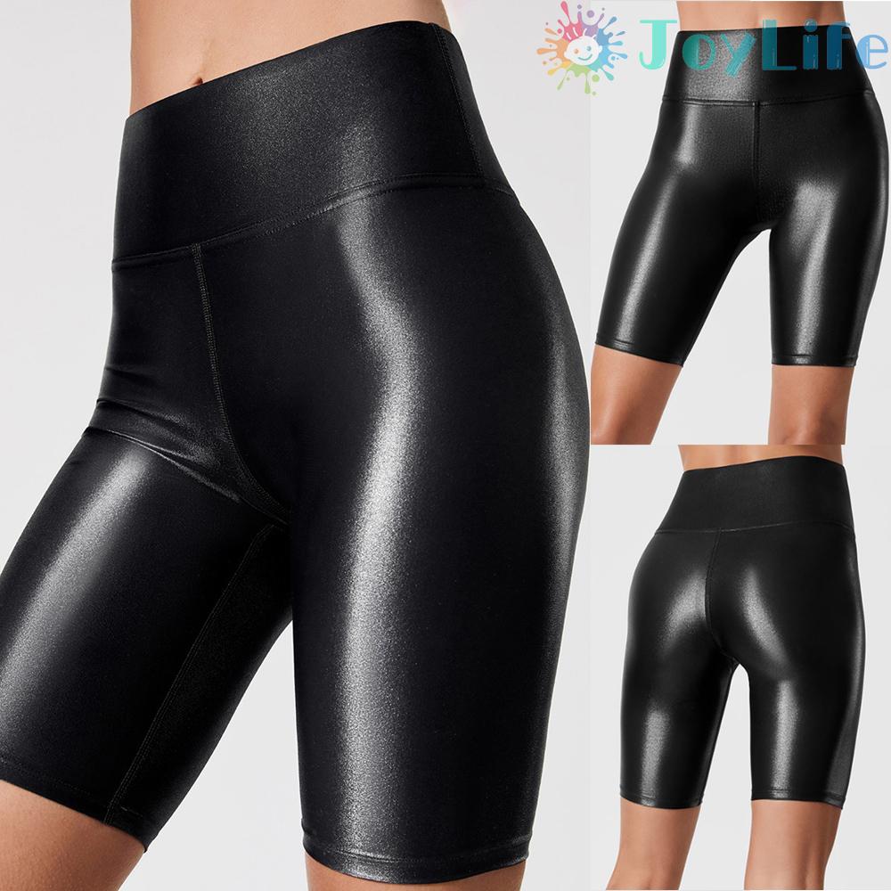 Quần Legging Da Bóng Lưng Cao Tập Thể Thao Cho Nữ