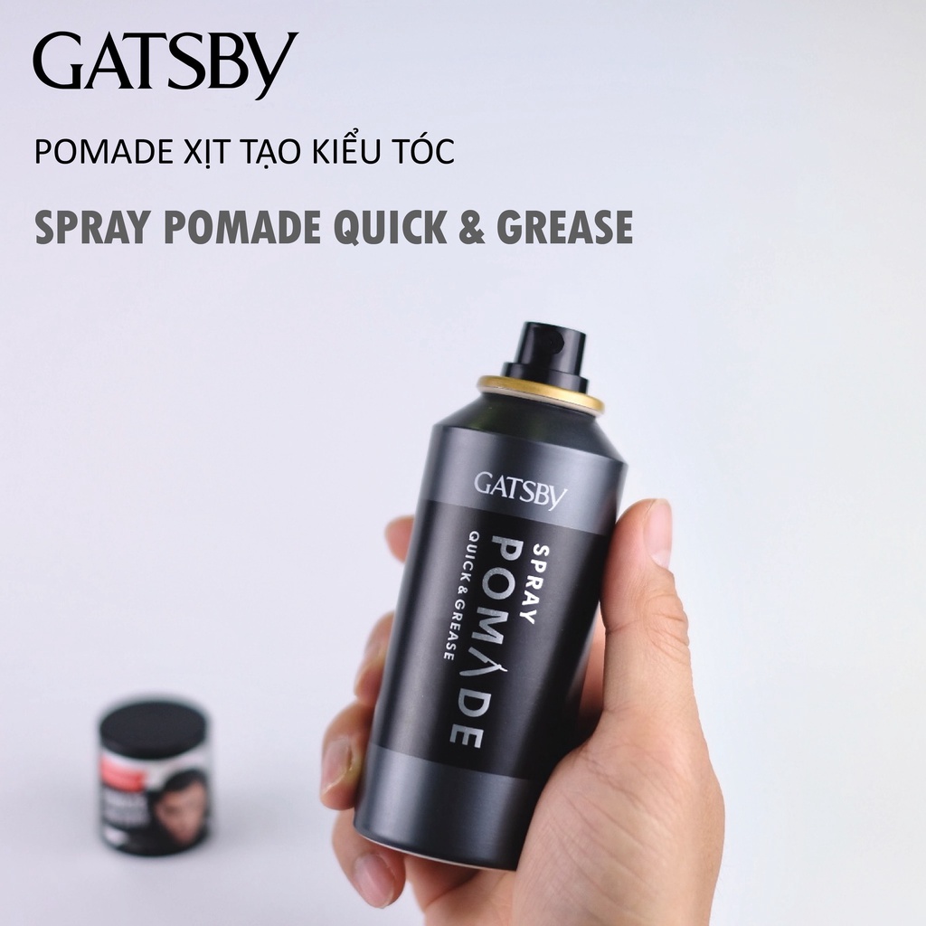 Pomade xịt tạo kiểu tóc GATSBY Spray Pomade Quick & Grease 150ml/chai