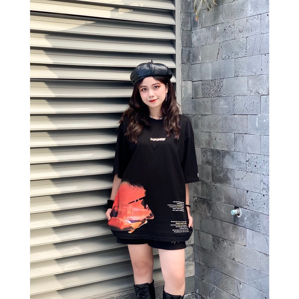 [Mã WABRHADE15 giảm 10% đơn 250K] Áo Thun Tay Lỡ Unisex CARINFLAME 100% Cotton - HADES Brand Chính Hãng