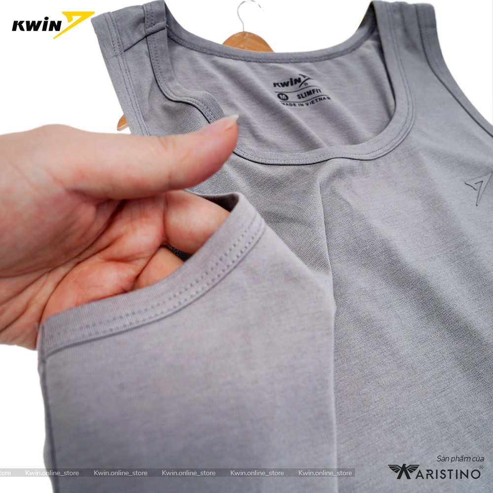 Áo ba lỗ nam, áo tanktop tập gym Kwin KTT001S8 cao cấp thoáng mát co dãn 4 chiều, thấm hút vuợt trội