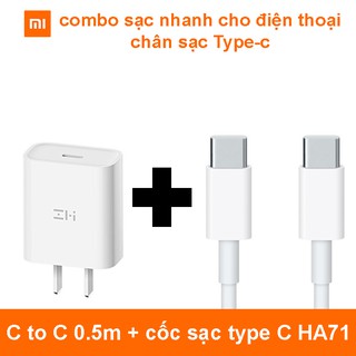 Combo sạc nhanh cho điện thoại chân sạc Type-c | BH 15 NGÀY
