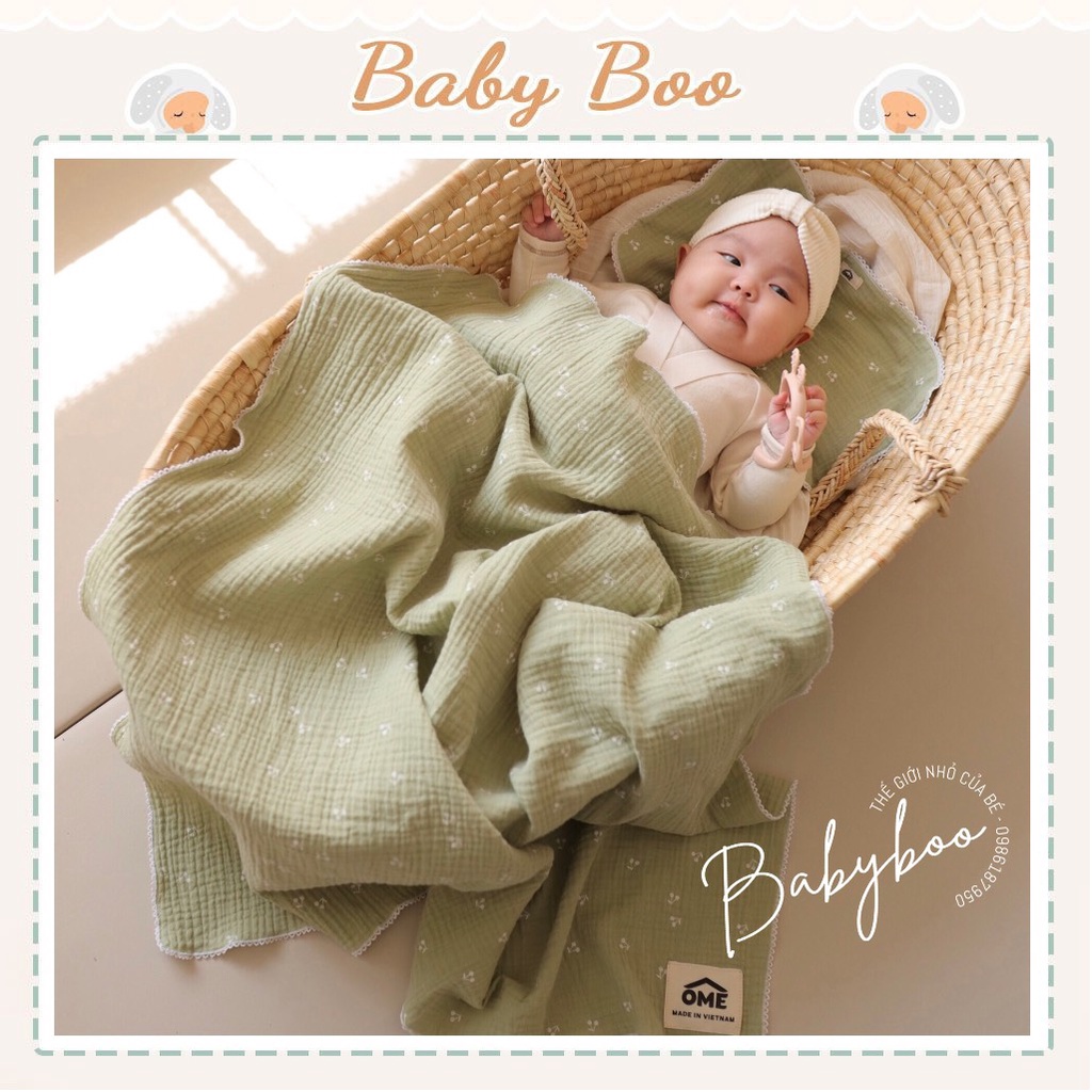 Chăn gối xô mỏng OME thoáng khí giúp bé ngủ ngon [ babyboo ]