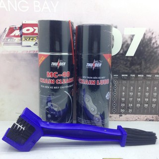 Bộ Xịt Vệ Sinh Sên, Dưỡng Sên Thunder 400m Và Chải Sên
