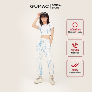 Áo croptop nữ tay ngắn loang màu GUMAC phong cách unisex cá tính ATB301
