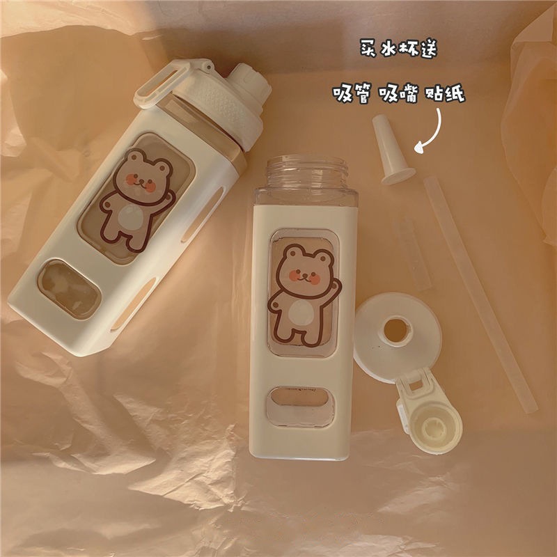 Bình Nước Dung Tích 700ml/900ml Kèm Ống Hút Tiện Dụng Cho Học Sinh
