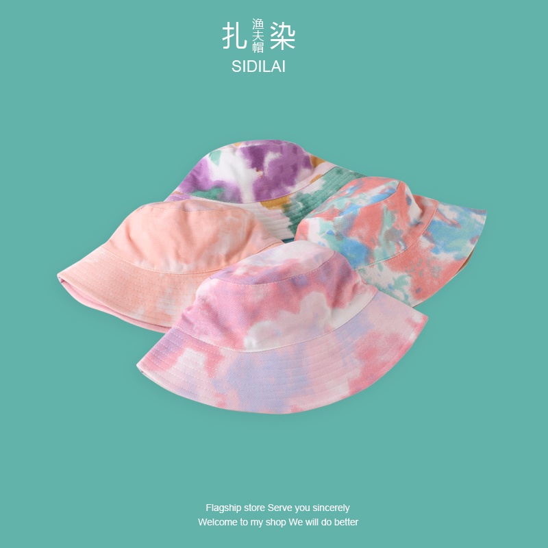 Mũ Bucket Chống Nắng Hai Mặt Nhuộm Màu Phong Cách Hàn Quốc Dễ Phối Đồ Thời Trang Xuân Hè Cho Nữ