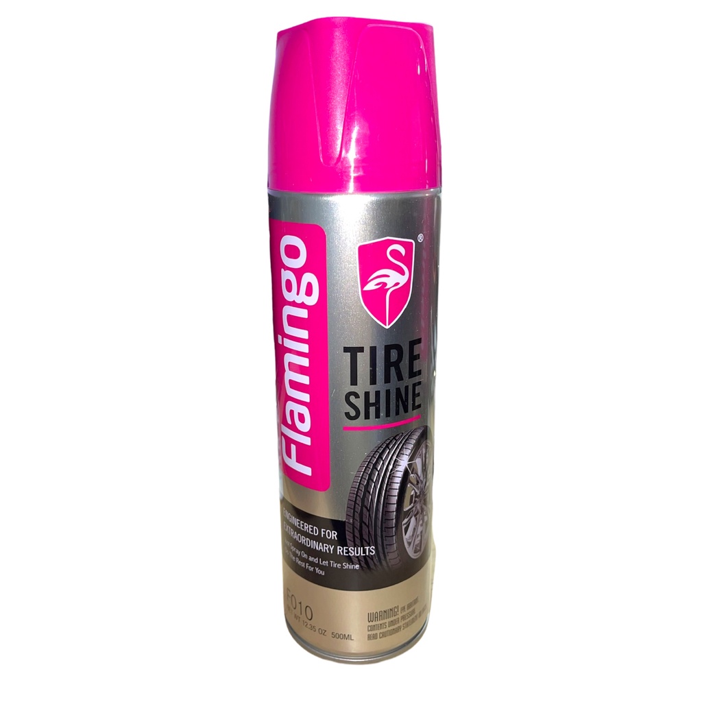 Xịt dưỡng bóng lốp và phục hồi nhựa đen xe ô tô, xe máy Flamingo Tire Shine 500ml