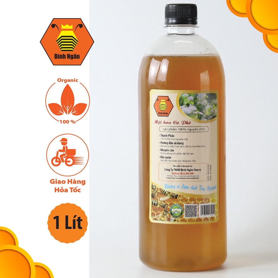 Mật Ong Nguyên Chất Hoa Cà Phê Bình Ngân Loại 1 Lít
