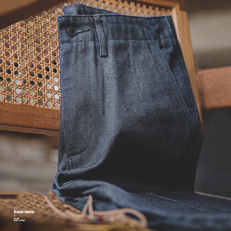 Quần short denim MADEN thời trang mùa hè phong cách retro mỹ đơn giản 2022 cho nam