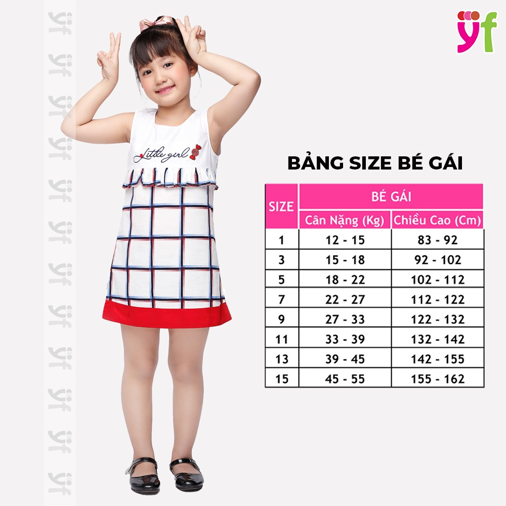 Đầm chữ A Caro Cho Bé Thêu Little Girl, YF - YDX001-0