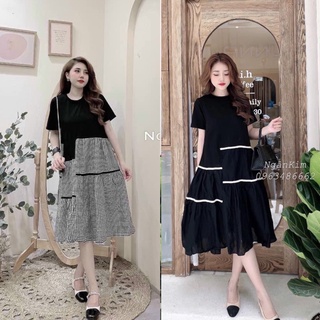 Đầm bầu suông a đuôi cá mix