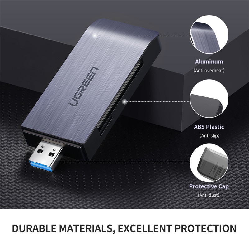Đầu Đọc Thẻ Nhớ UGREEN Usb 3.0 Micro SD TF CF MS Dành Cho Máy Tính