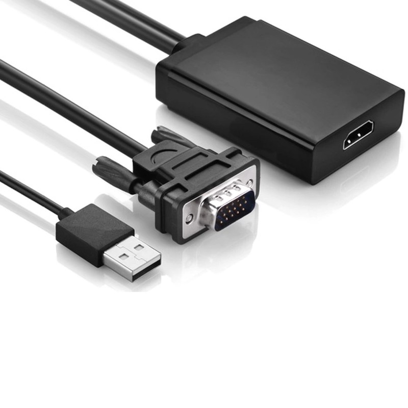 🄲🄷Í🄽🄷 🄷Ã🄽🄶 ❈ Bộ Cáp chuyển đổi tín hiệu từ VGA sang HDMI có âm thanh kèm theo cáp Micro USB