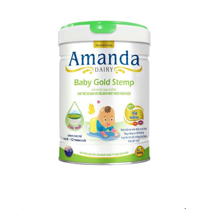 Amanda Baby Gold Stemp Giải pháp dinh dưỡng cho trẻ sơ sinh và trẻ nhỏ phát triển toàn diện Lon 400g&900g