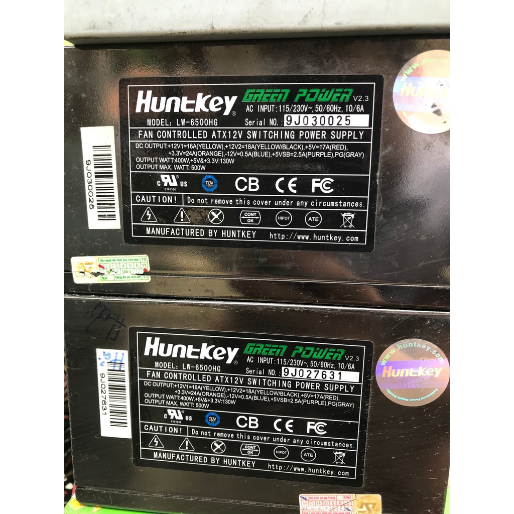 Nguồn máy tính Huntkey Power Green 500w dây bọc lưới có nguồn phụ vga