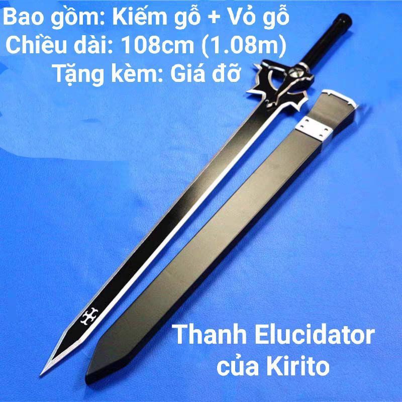 Mô Hình Kirito Thanh Elucidator Và Dark Repulser Cực Kỳ Đẹp Mắt - Tặng Kèm Giá Đỡ