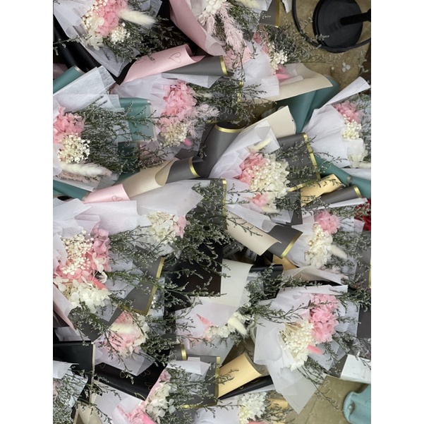 Hoa sáp hoa lụa bó kiểu Hàn quốc