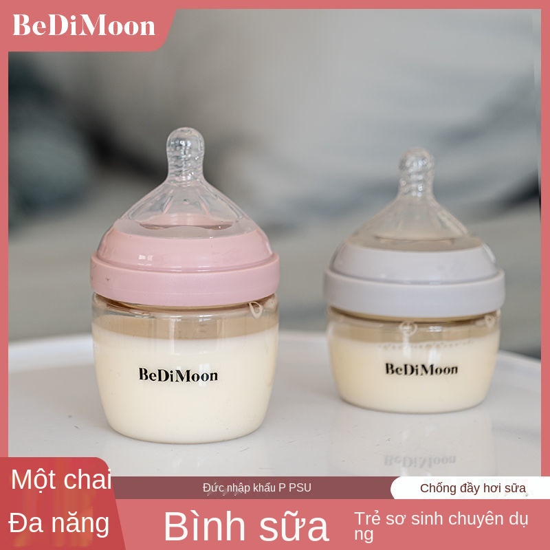 Bình sữa cho trẻ sơ sinh bằng PPSU chống rơi/ chống sặc cho bé 0-3 tháng tuổi