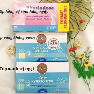 (Sỉ_ lẻ) [Date mới nhất] Nước muối kháng viêm tép vàng, tép xanh trị ngạt, tép hồng Gifrer, Physiodose nội địa Pháp