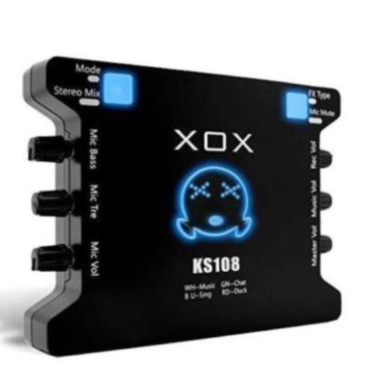 ☢️MẠI DÔ☢️ Sound card XOX KS108 cho micro thu âm, sound card hát karaoke hát live stream âm thanh tuyệt đỉnh