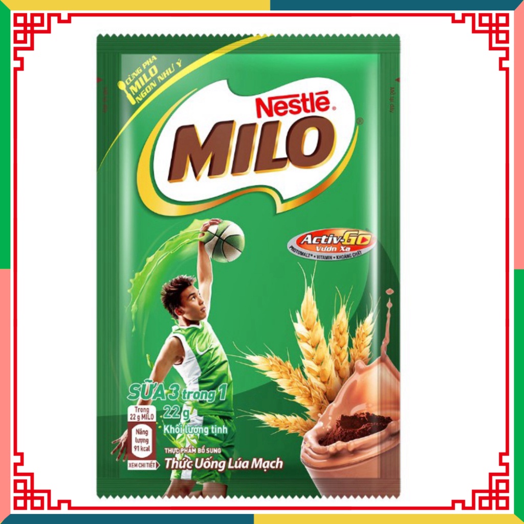 Sữa 3 trong một MILO đồ uống lúa mạch dưỡng chất bịch 330g (3 dây * 5 gói * 22g) ( Đại lý Ngọc Toản)