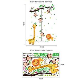 Decal thước đo chiều cao khỉ leo cây B197