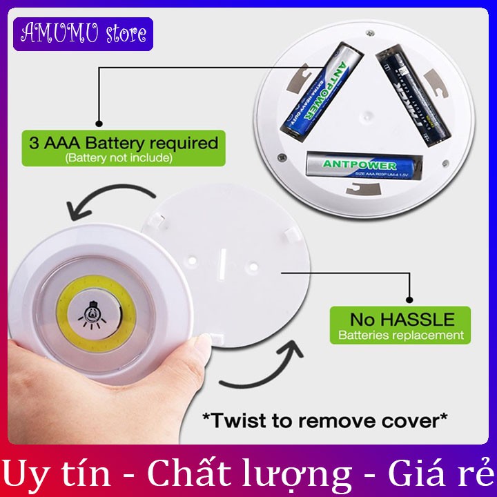 Bộ 3 đèn led mini + remote điều khiển từ xa , có chức năng hẹn giờ