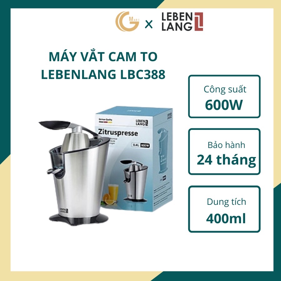 Máy vắt cam/ Máy ép cam chính hãng Lebenlang của Đức inox cao cấp