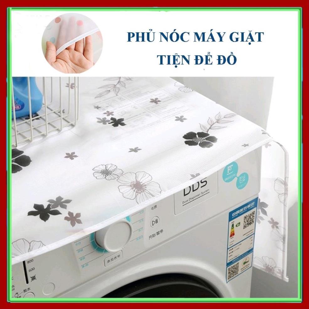 Tấm phủ nóc tủ lạnh máy giặt Sharp có túi đựng đồ bằng vải chống bụi không thấm nước dày dễ lau chùi