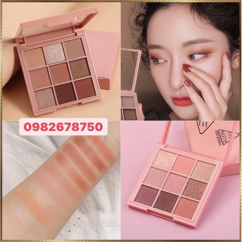 [Ảnh tự chụp] Bảng phấn mắt Coolbarbie Eye Palette, màu mắt Cam đất, eye Color Cam  đào, Mỹ Phẩm Oppa, Hana Forever