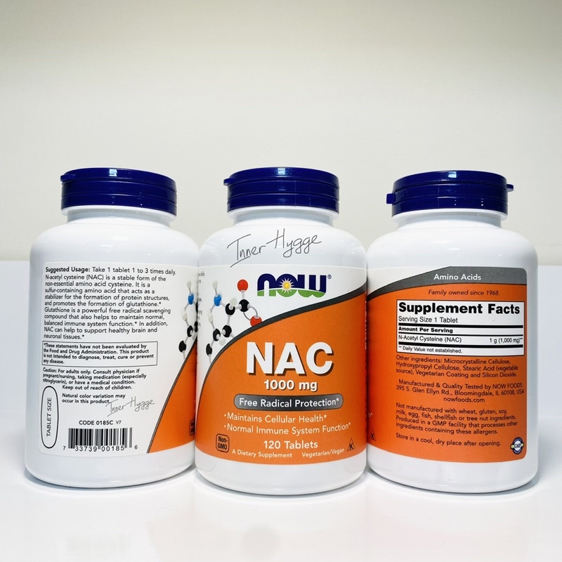 Giải độc gan NOW NAC 600mg, 1000mg phục hồi chức năng phổi, thận, thanh lọc cơ thể, detox bảo vệ gan N Acetyl Cysteine