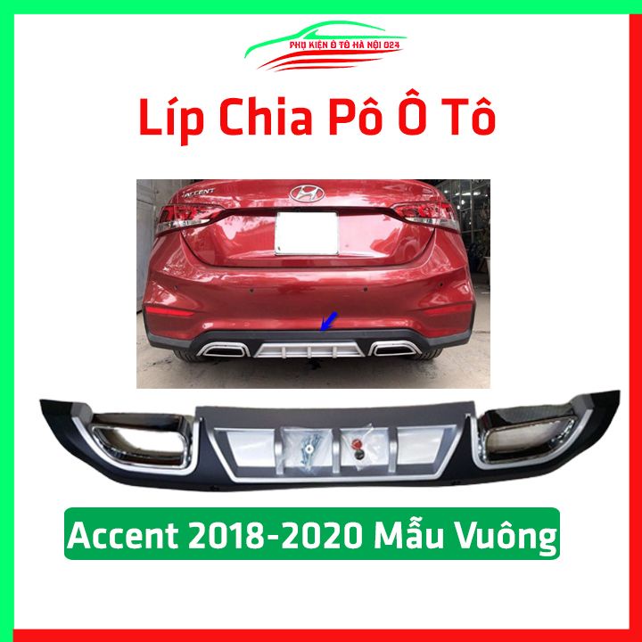 Lippo, líp chia pô ô tô Accent 2018-2020 mẫu vuông chuẩn form xe thể thao