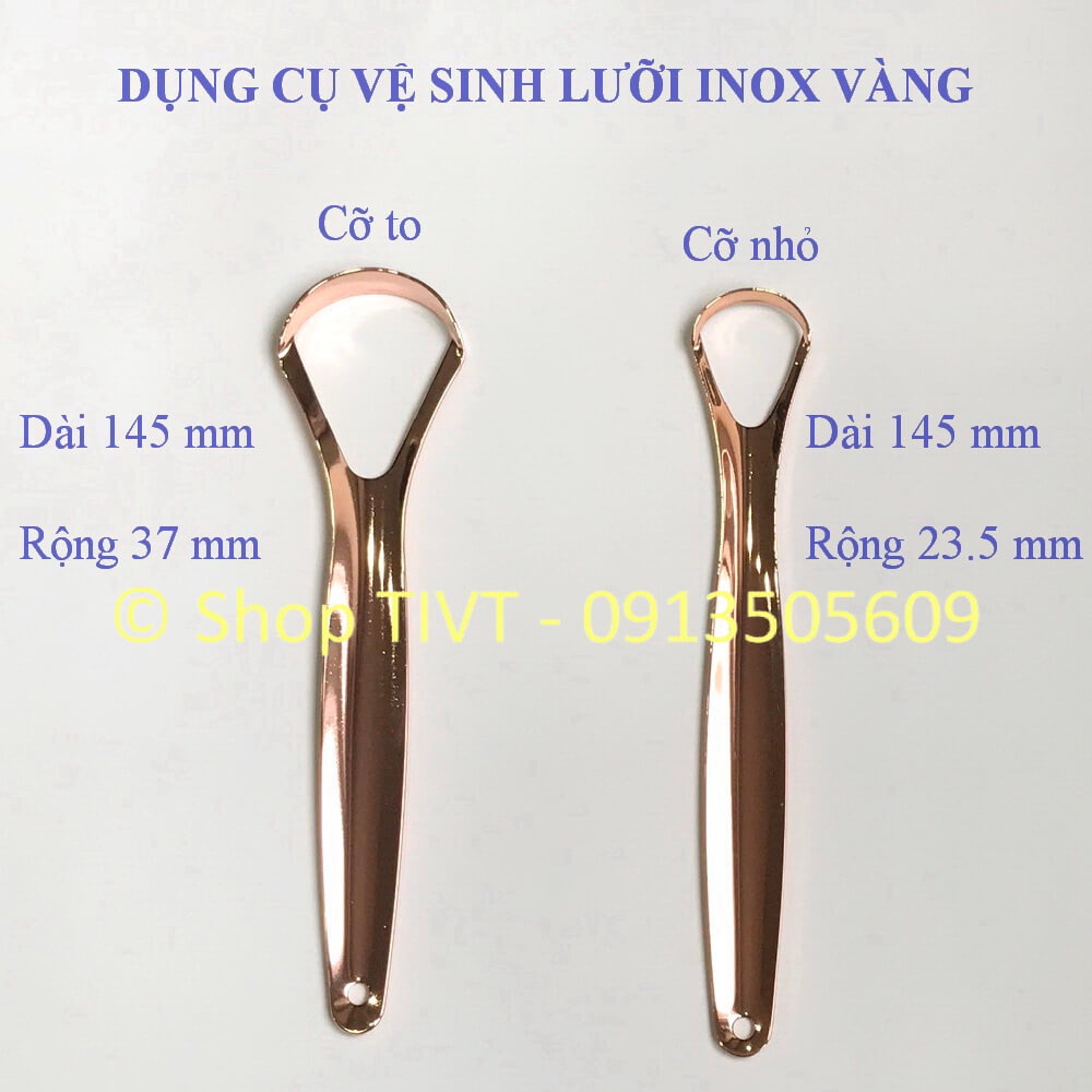 Đồ rơ lưỡi Inox vàng, cây nạo lưỡi thép không gỉ, dụng cụ Inox vệ sinh sạch lưỡi hết hơi thở hôi nóng-Tiện Ích Vượt Trội