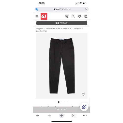 Quần kaki Gee kẻ