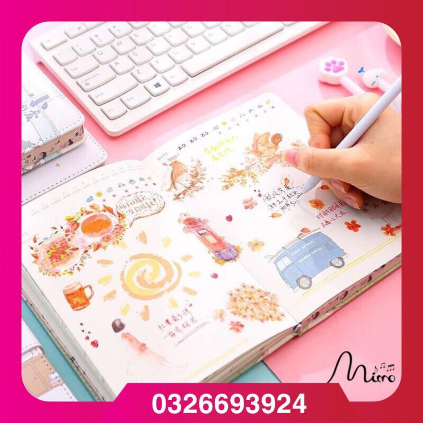 Sổ Nhật Ký Ghi Chép Cá Nhân Viết Kế hoạch Planner Bìa Da Chất Giấy đẹp Khuy Bấm Nam Châm