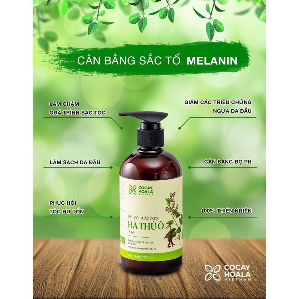 [ Chai mới siêu rẻ] Dầu gội thảo dược Hà thủ ô Cân Bằng Sắc Tố Melanin Cocayhoala 450g