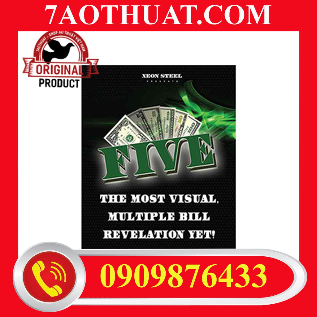 Đồ chơi ảo thuật cao cấp: Five (DVD &amp; Gimmicks) by Xeon Steel