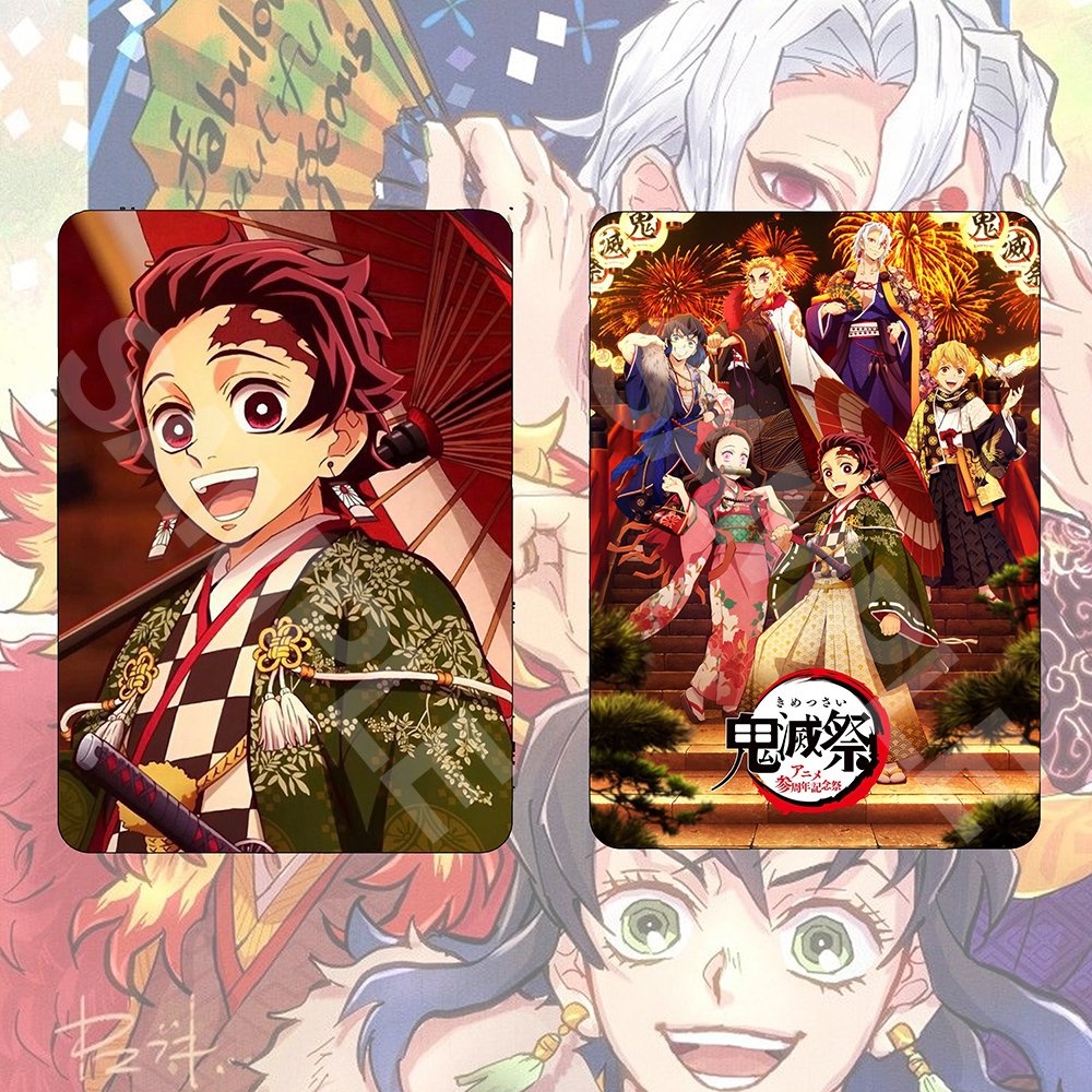 (1 tấm) Ảnh card bo góc in hình KIMETSU NO YAIBA ver 3rd Anniversary Thanh Gươm Diệt Quỷ thẻ bo viền 5*8cm #