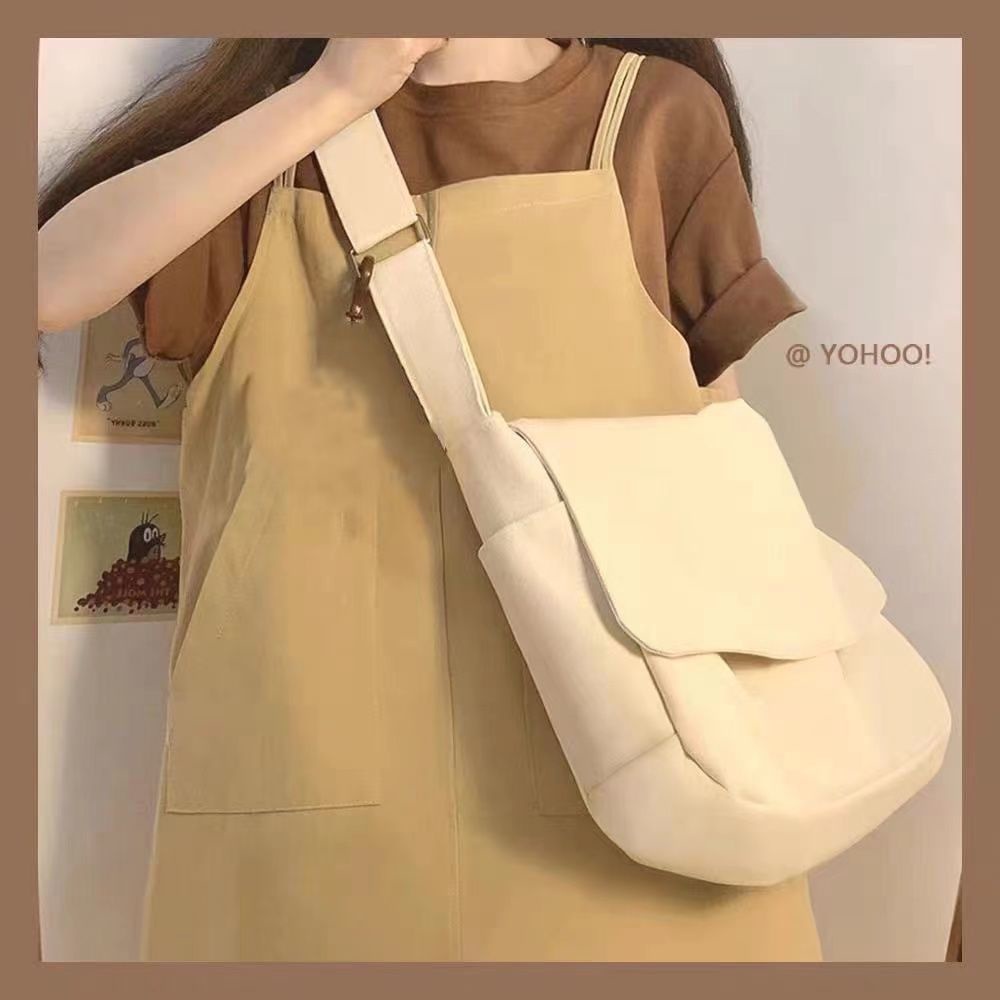 Jiashucheng Ba Lô Đi Học Bằng Vải Canvas Màu Trơn Sức Chứa Lớn Thời Trang Nhật Bản Dễ Phối Đồ