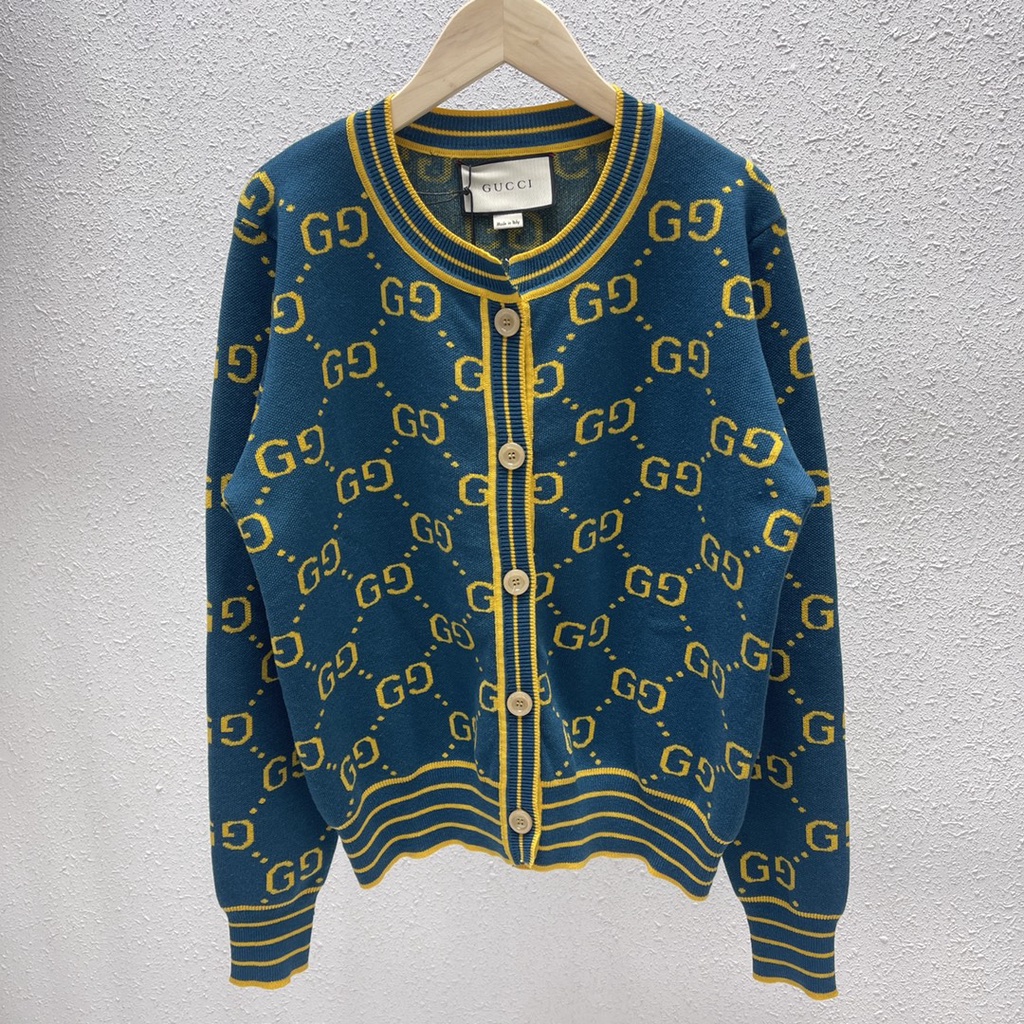 Áo khoác len nữ thời trang cao cấp Gucci GC họa tiết Monogram phong cách trẻ trung