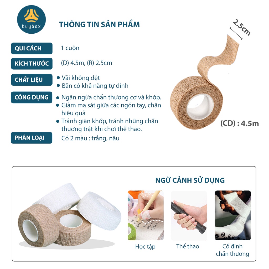 Băng quấn tự dính bảo vệ ngón tay ngón chân khi viết bài, chơi thể thao - Buybox - BBPK247