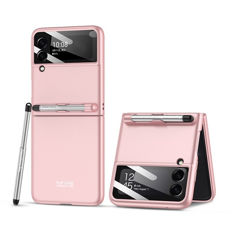 Bao Da Điện Thoại Nắp Gập Từ Tính Kèm Bút Cảm Ứng Dành Cho Samsung Galaxy Z Flip 3 5G