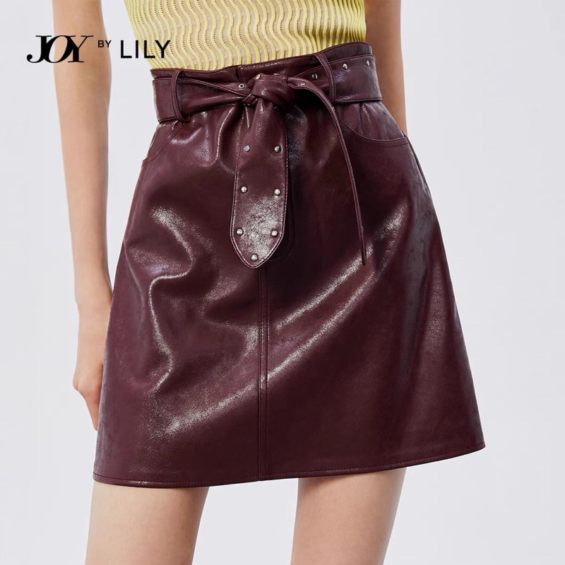 Chân váy da bóng Lily