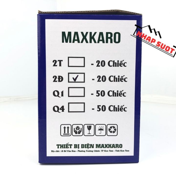 Ổ Cắm Đôi, Ổ 2 Lỗ Không Dây, Nhựa Chống Cháy MAXKARO