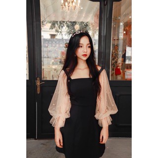 ĐẦM TAY LƯỚI PHỒNG - ĐÍNH HẠT GIN SIÊU XINH